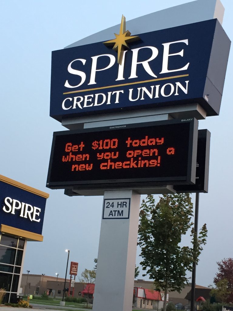 Spire Credit Union Signs